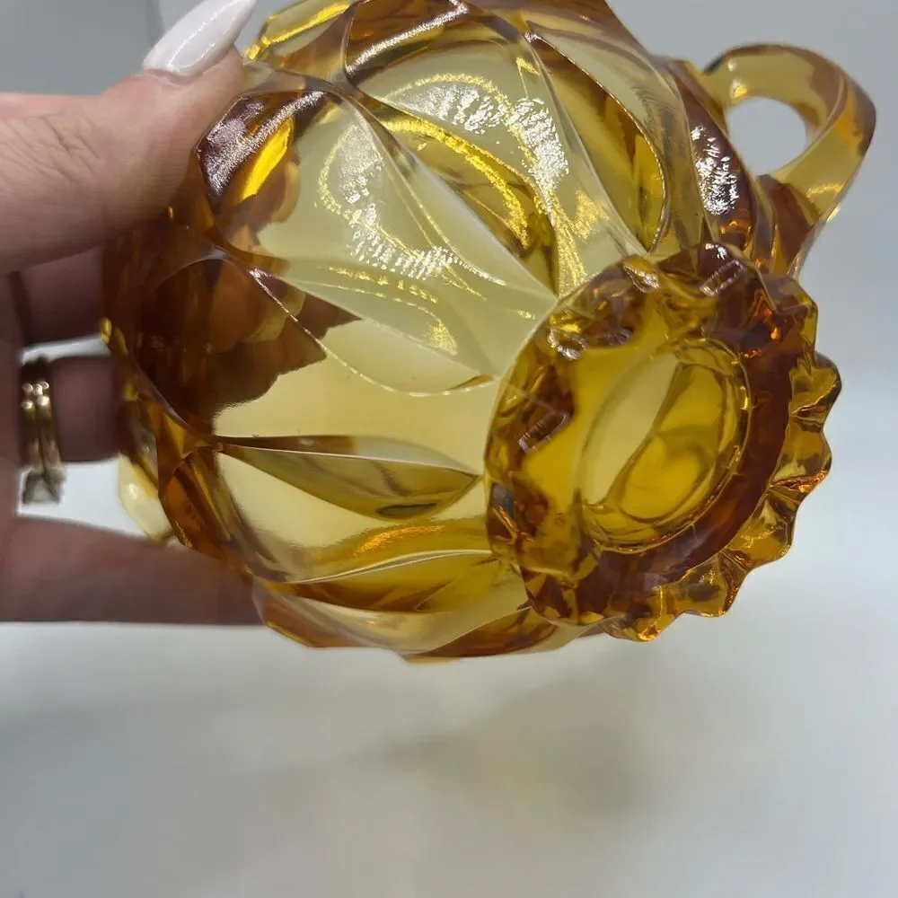 Fenton Valencia Amber Creamer Glass Vintage Glass